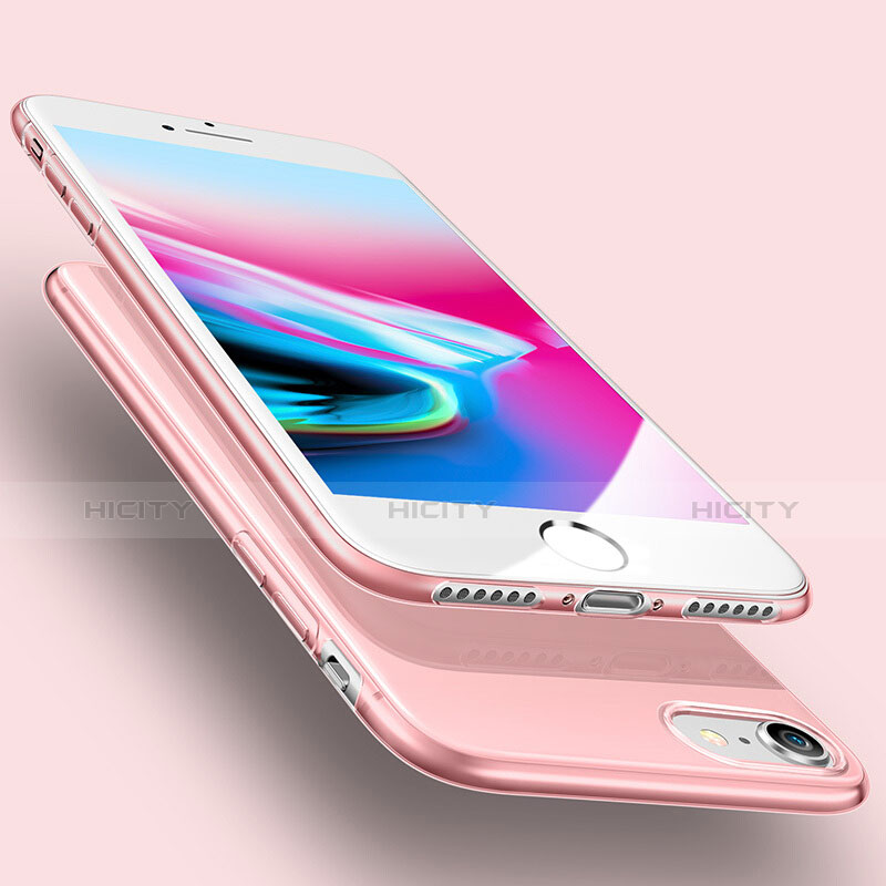 Funda Gel Ultrafina Transparente para Apple iPhone 8 Rosa