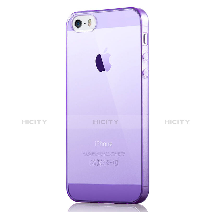 Funda Gel Ultrafina Transparente para Apple iPhone SE Morado