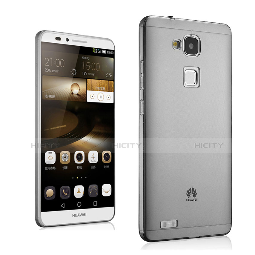 Funda Gel Ultrafina Transparente para Huawei Mate 7 Gris