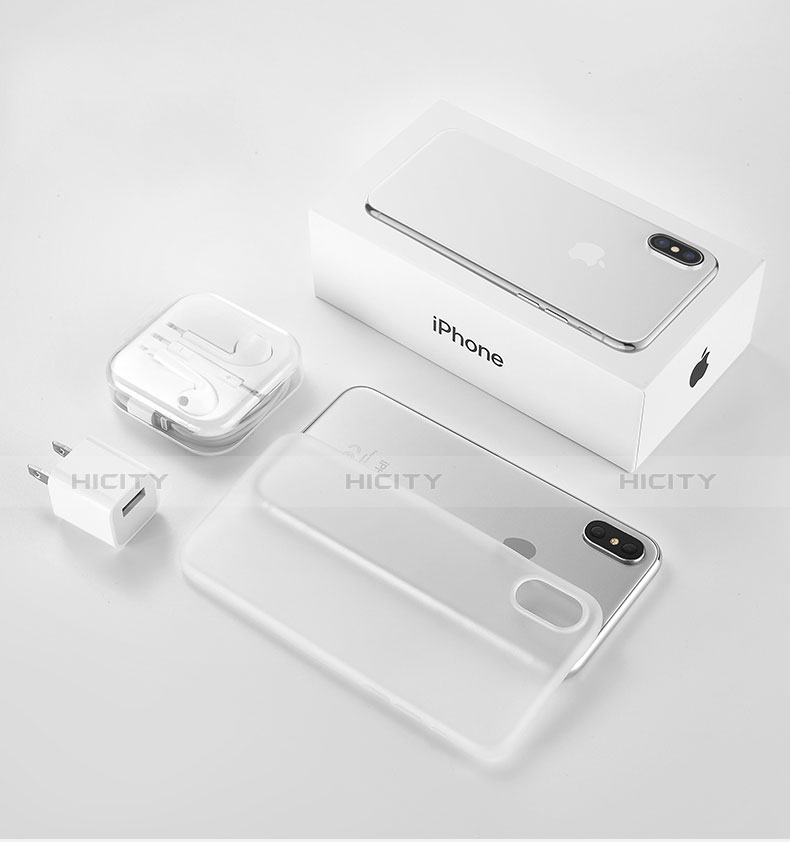 Funda Gel Ultrafina Transparente T04 para Apple iPhone X Blanco