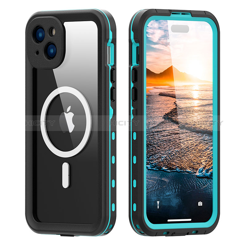 Funda Impermeable Bumper Silicona y Plastico Waterproof Carcasa 360 Grados con Mag-Safe Magnetic para Apple iPhone 15