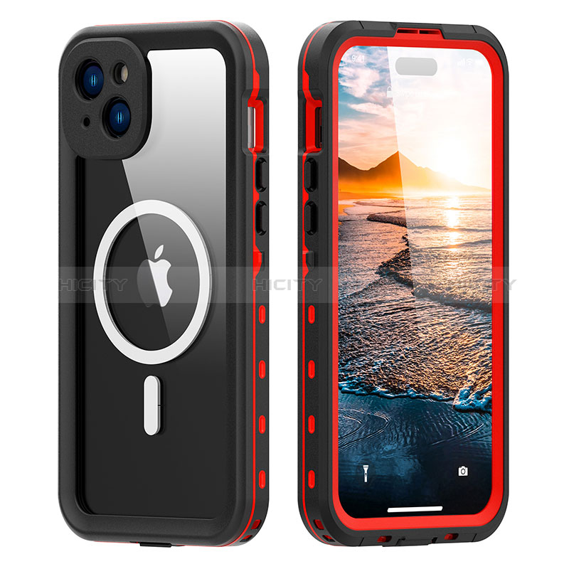 Funda Impermeable Bumper Silicona y Plastico Waterproof Carcasa 360 Grados con Mag-Safe Magnetic para Apple iPhone 15 Plus