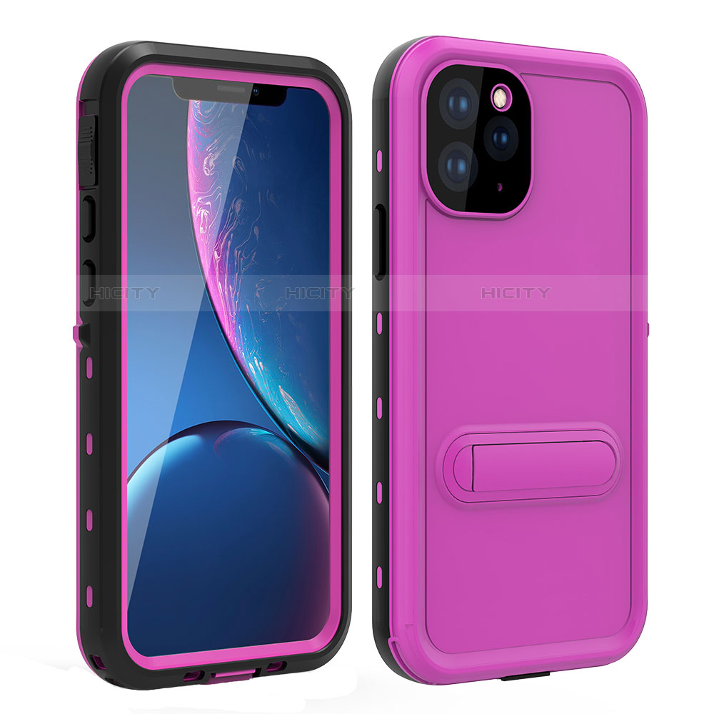 Funda Impermeable Bumper Silicona y Plastico Waterproof Carcasa 360 Grados con Soporte para Apple iPhone 11 Pro Max