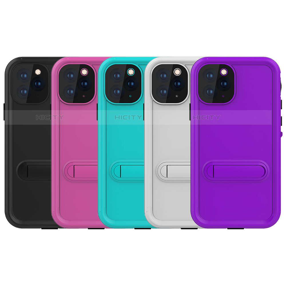 Funda Impermeable Bumper Silicona y Plastico Waterproof Carcasa 360 Grados con Soporte para Apple iPhone 11 Pro Max