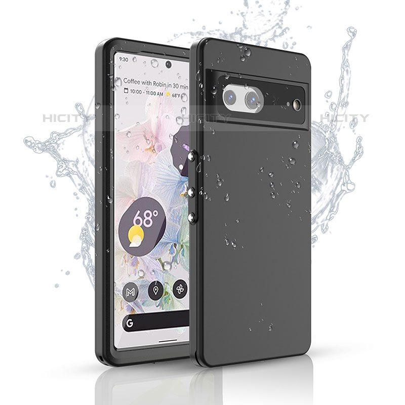 Funda Impermeable Bumper Silicona y Plastico Waterproof Carcasa 360 Grados para Google Pixel 7 5G Negro