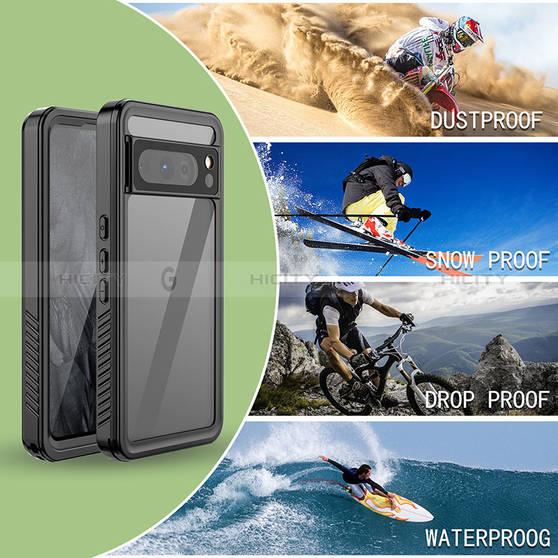 Funda Impermeable Bumper Silicona y Plastico Waterproof Carcasa 360 Grados para Google Pixel 8 Pro 5G Negro