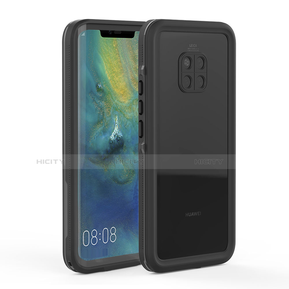 Funda Impermeable Bumper Silicona y Plastico Waterproof Carcasa 360 Grados para Huawei Mate 20 Pro Negro