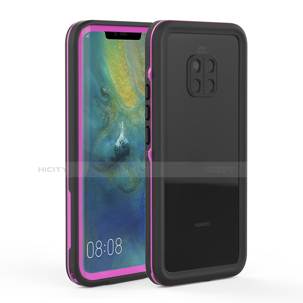 Funda Impermeable Bumper Silicona y Plastico Waterproof Carcasa 360 Grados para Huawei Mate 20 Pro Oro Rosa