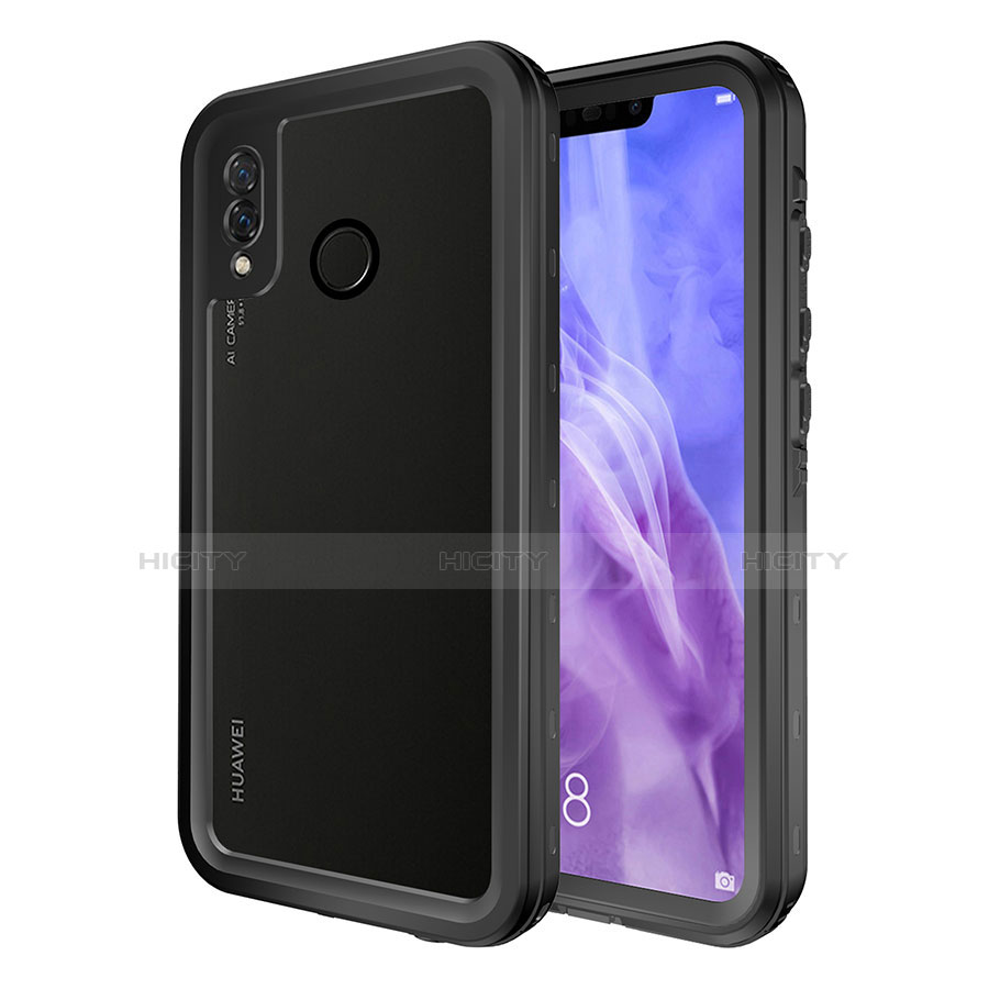 Funda Impermeable Bumper Silicona y Plastico Waterproof Carcasa 360 Grados para Huawei P20 Lite Negro