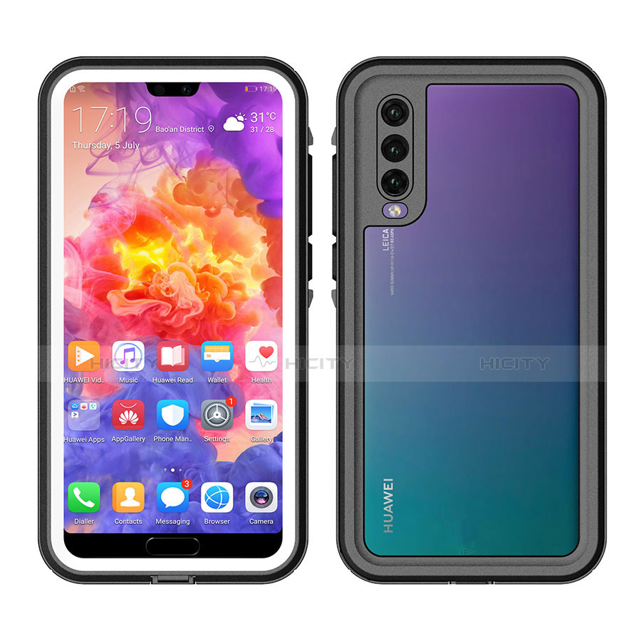 Funda Impermeable Bumper Silicona y Plastico Waterproof Carcasa 360 Grados para Huawei P20 Pro Blanco