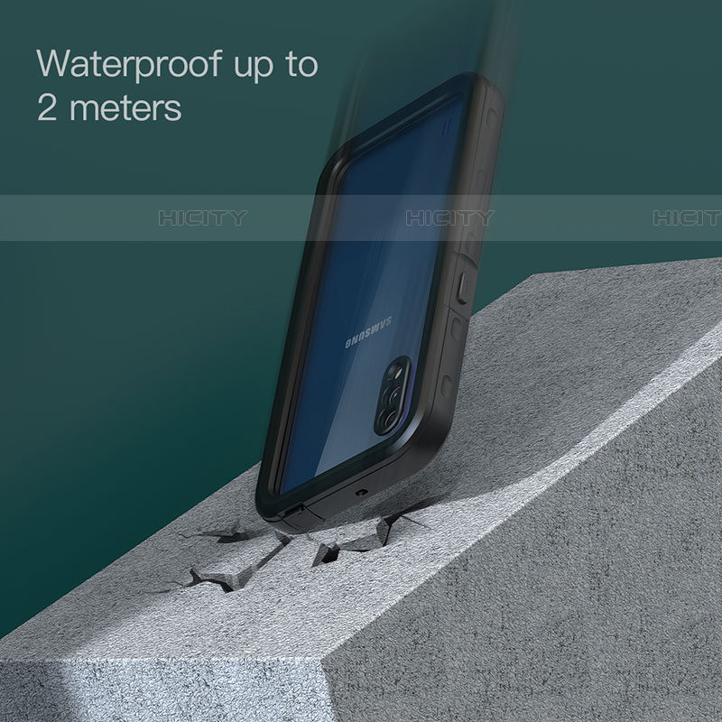 Funda Impermeable Bumper Silicona y Plastico Waterproof Carcasa 360 Grados para Samsung Galaxy A01 SM-A015 Negro