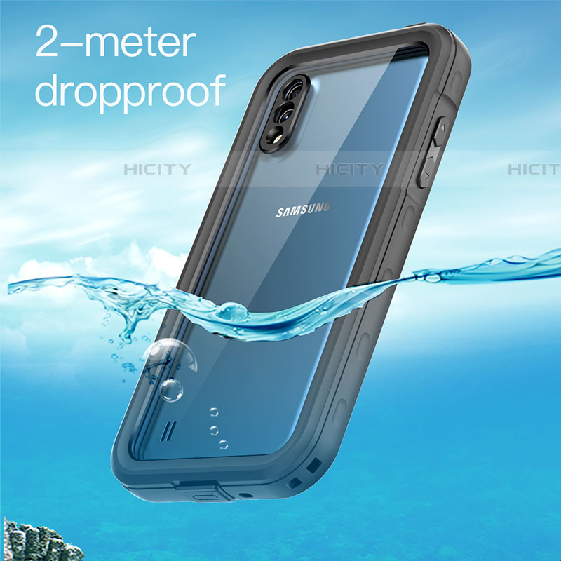 Funda Impermeable Bumper Silicona y Plastico Waterproof Carcasa 360 Grados para Samsung Galaxy A01 SM-A015 Negro