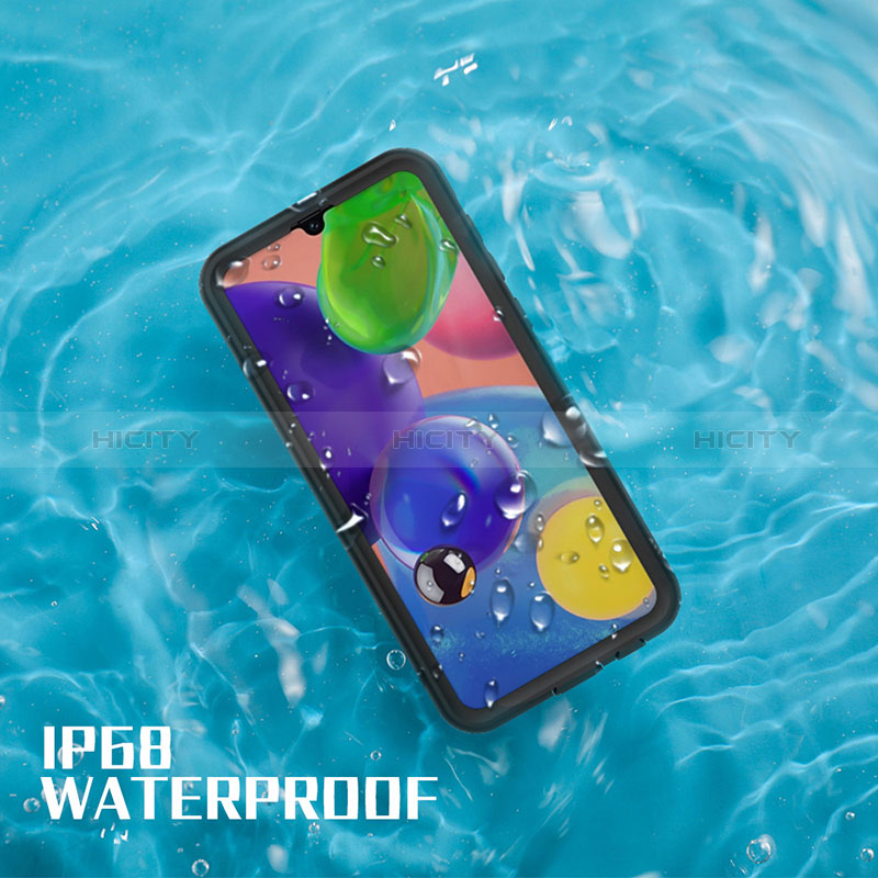 Funda Impermeable Bumper Silicona y Plastico Waterproof Carcasa 360 Grados para Samsung Galaxy A21 Negro