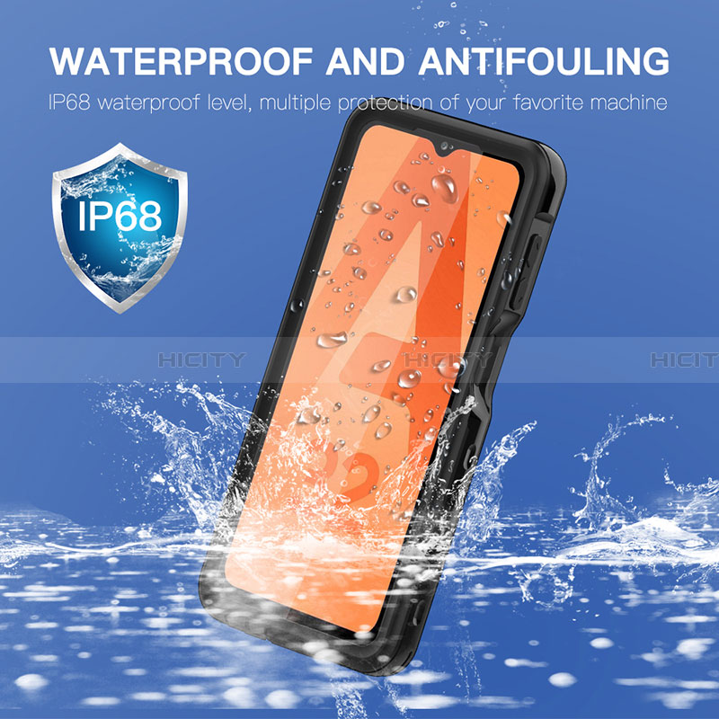 Funda Impermeable Bumper Silicona y Plastico Waterproof Carcasa 360 Grados para Samsung Galaxy A32 4G Negro