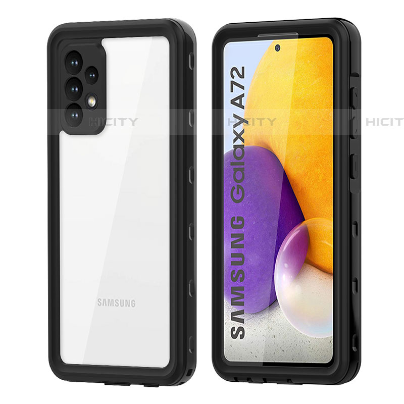 Funda Impermeable Bumper Silicona y Plastico Waterproof Carcasa 360 Grados para Samsung Galaxy A72 4G Negro