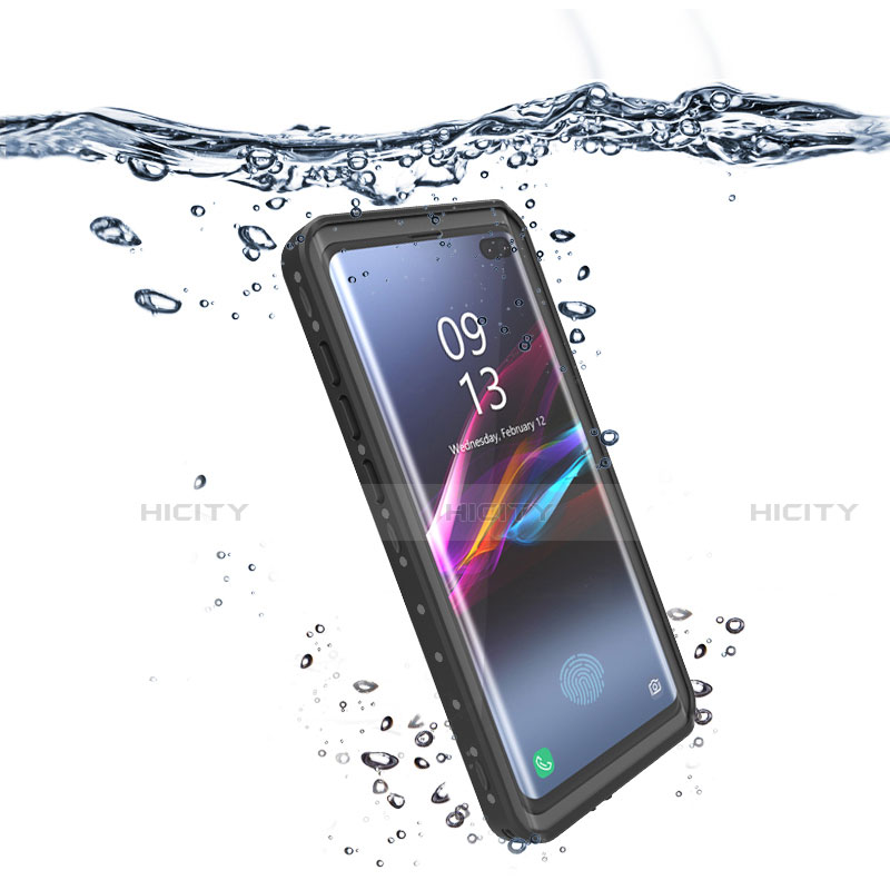 Funda Impermeable Bumper Silicona y Plastico Waterproof Carcasa 360 Grados para Samsung Galaxy S10 5G Negro