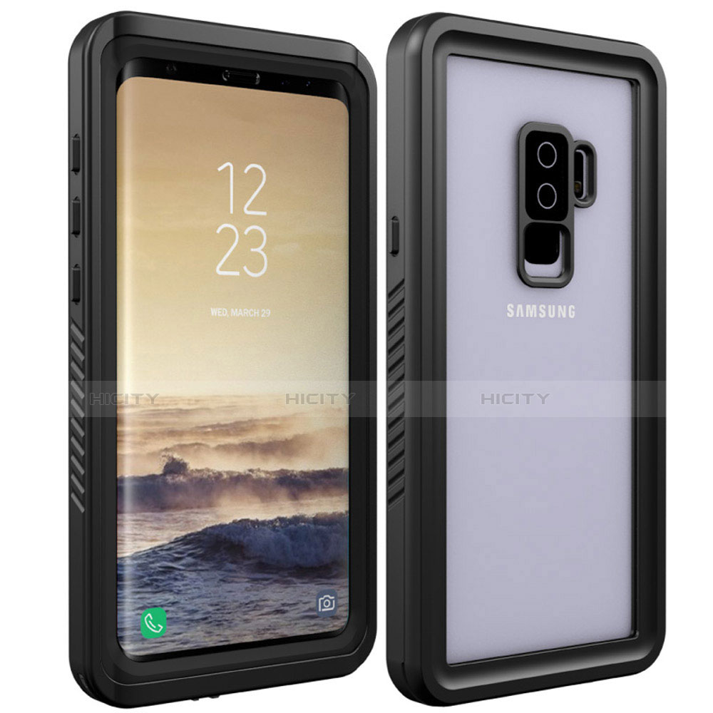 Funda Impermeable Bumper Silicona y Plastico Waterproof Carcasa 360 Grados para Samsung Galaxy S9 Plus Negro