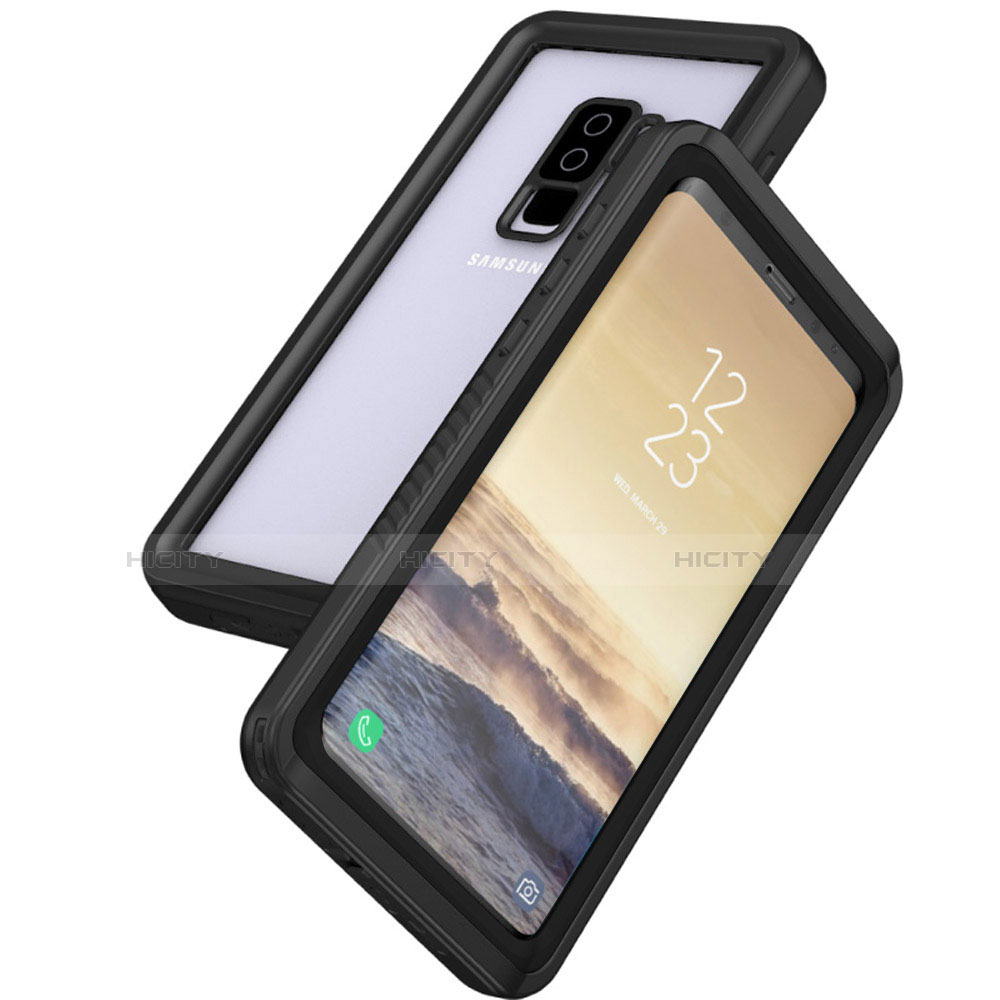 Funda Impermeable Bumper Silicona y Plastico Waterproof Carcasa 360 Grados para Samsung Galaxy S9 Plus Negro