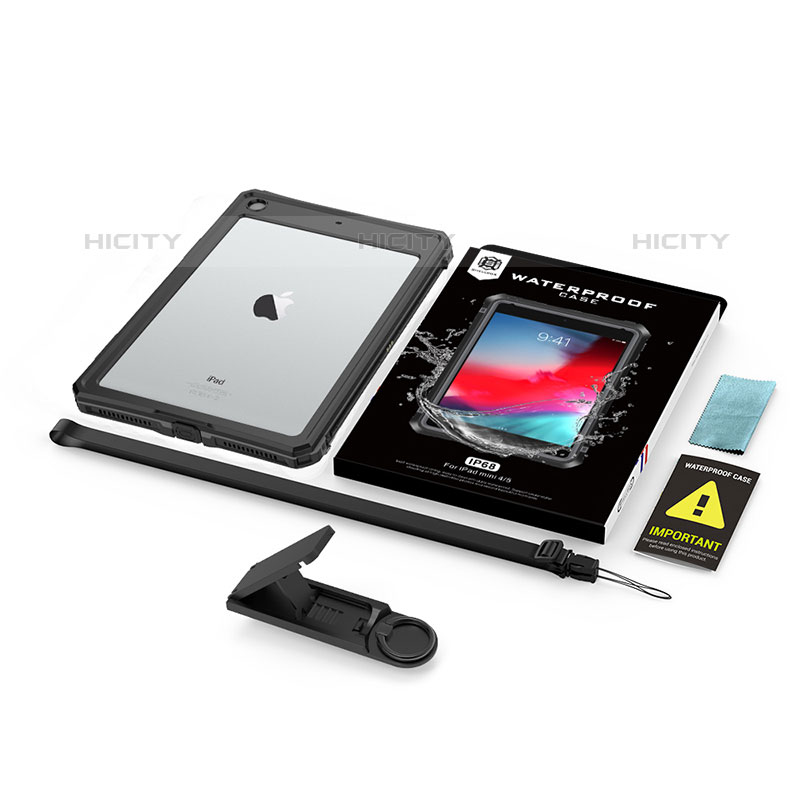 Funda Impermeable Bumper Silicona y Plastico Waterproof Carcasa 360 Grados W01 para Apple iPad 10.2 (2020) Negro