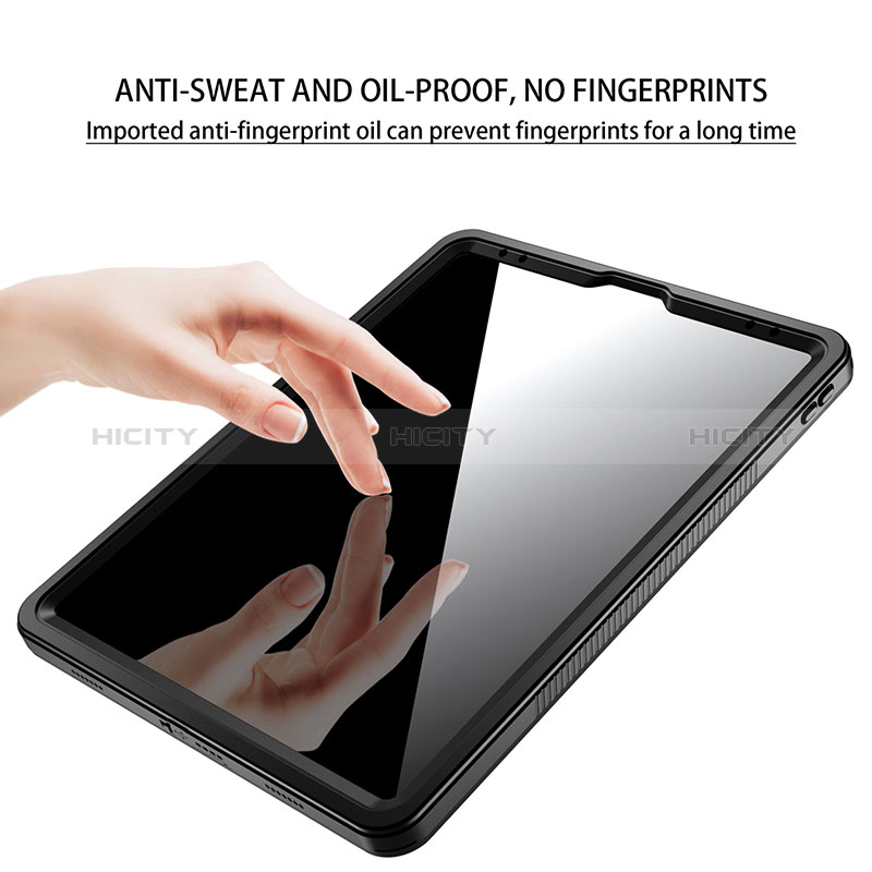 Funda Impermeable Bumper Silicona y Plastico Waterproof Carcasa 360 Grados W01 para Apple iPad Pro 12.9 (2022) Negro
