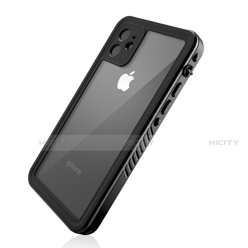 Funda Impermeable Bumper Silicona y Plastico Waterproof Carcasa 360 Grados W01 para Apple iPhone 11 Negro