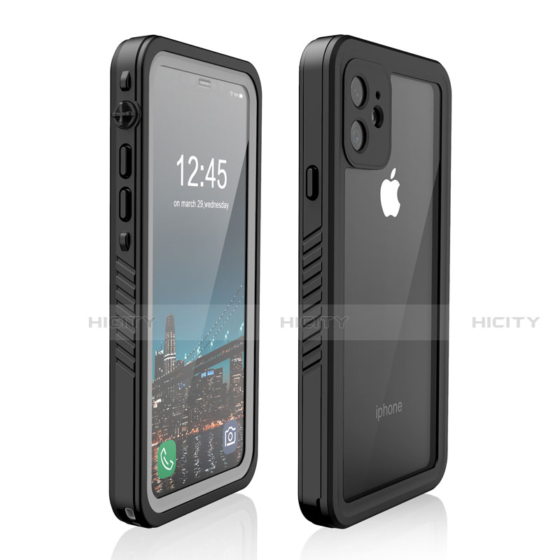 Funda Impermeable Bumper Silicona y Plastico Waterproof Carcasa 360 Grados W01 para Apple iPhone 11 Negro