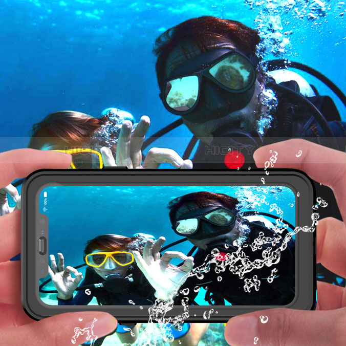 Funda Impermeable Bumper Silicona y Plastico Waterproof Carcasa 360 Grados W01 para Apple iPhone 11 Pro Max Negro