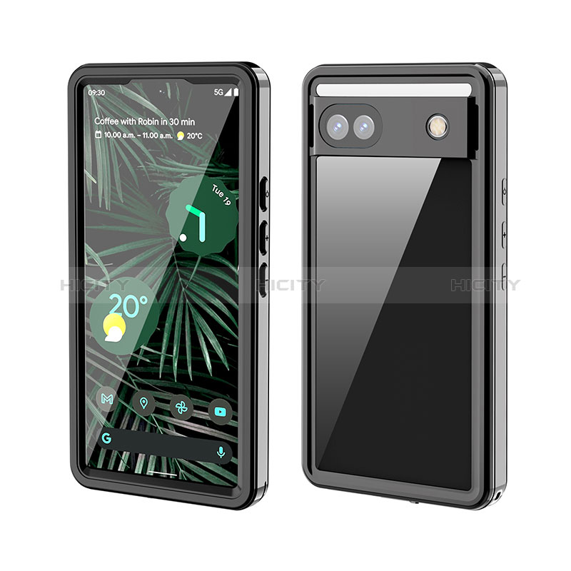 Funda Impermeable Bumper Silicona y Plastico Waterproof Carcasa 360 Grados W01 para Google Pixel 6a 5G Negro