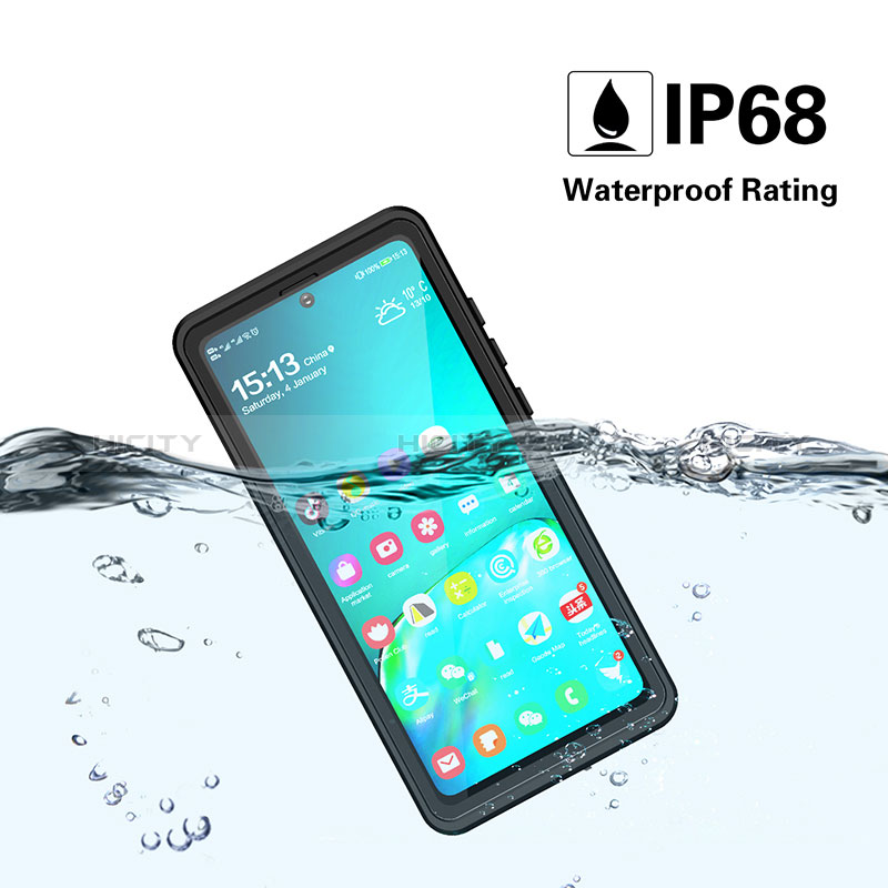 Funda Impermeable Bumper Silicona y Plastico Waterproof Carcasa 360 Grados W01 para Samsung Galaxy Note 20 5G Negro