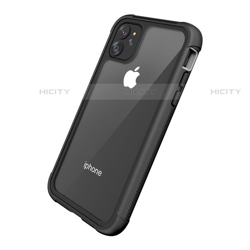 Funda Impermeable Bumper Silicona y Plastico Waterproof Carcasa 360 Grados W02 para Apple iPhone 11 Negro