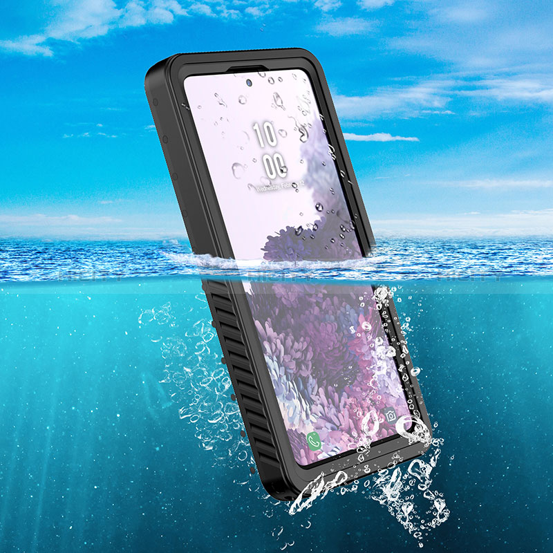 Funda Impermeable Bumper Silicona y Plastico Waterproof Carcasa 360 Grados W02 para Samsung Galaxy S20 FE (2022) 5G Negro