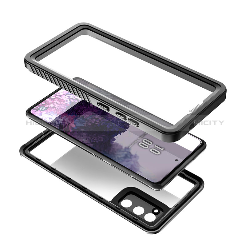 Funda Impermeable Bumper Silicona y Plastico Waterproof Carcasa 360 Grados W02 para Samsung Galaxy S20 FE (2022) 5G Negro