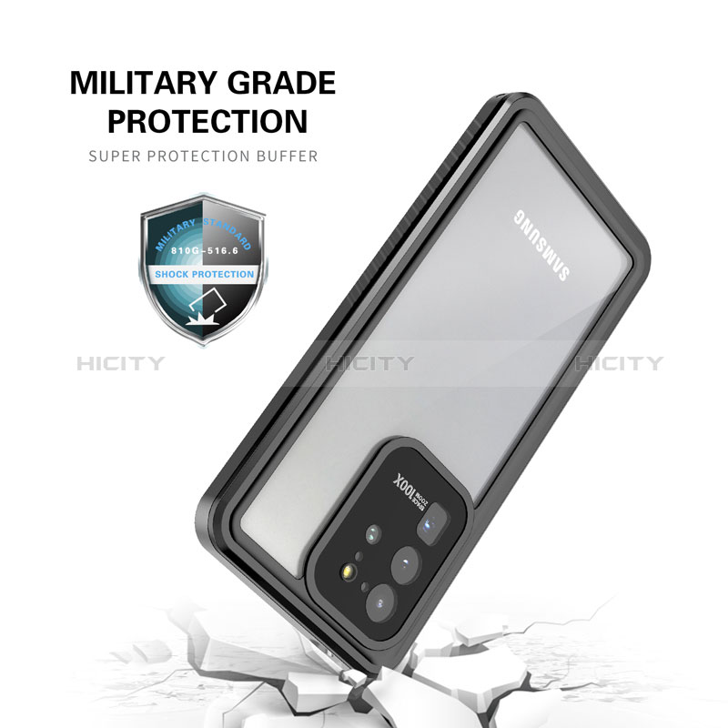 Funda Impermeable Bumper Silicona y Plastico Waterproof Carcasa 360 Grados W02 para Samsung Galaxy S20 Ultra Negro