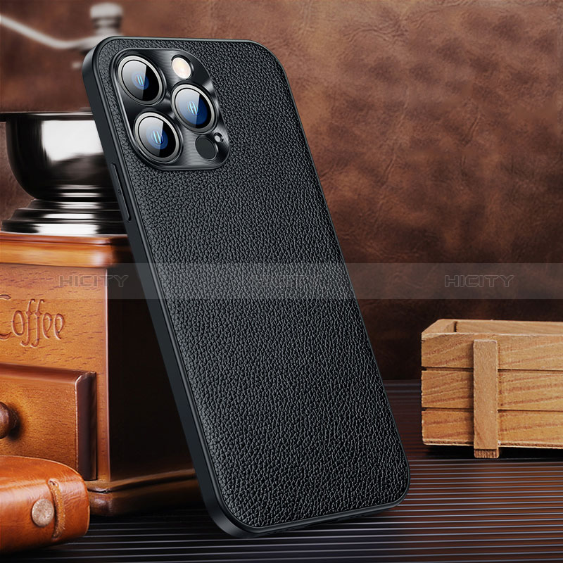 Funda Lujo Cuero Carcasa A11 para Apple iPhone 14 Pro Negro