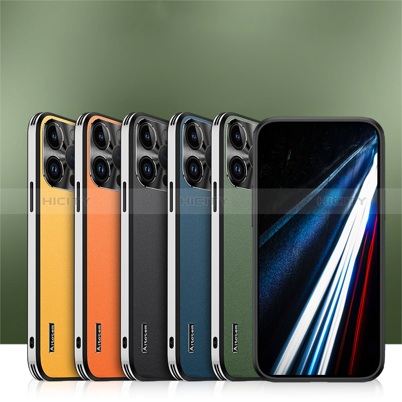 Funda Lujo Cuero Carcasa AT1 para Apple iPhone 13 Pro Max