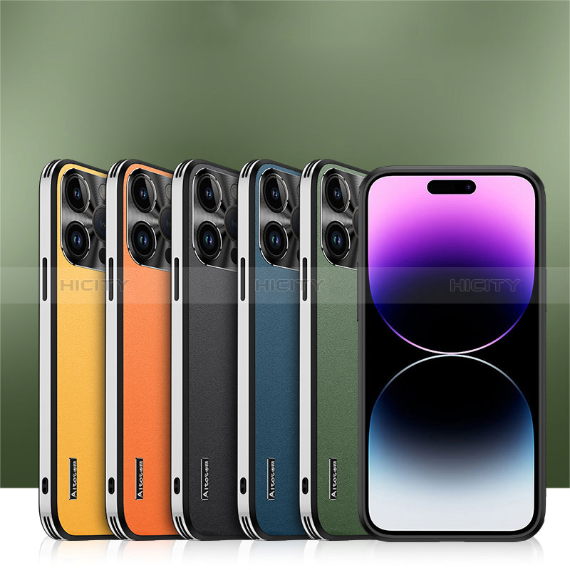 Funda Lujo Cuero Carcasa AT1 para Apple iPhone 14 Pro