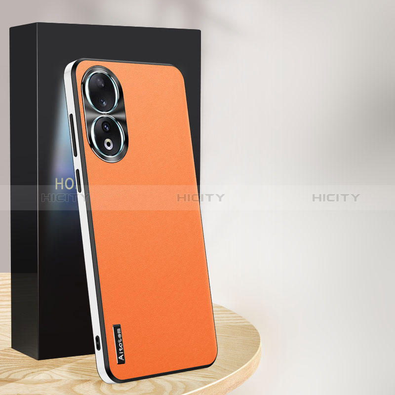 Funda Lujo Cuero Carcasa AT1 para Huawei Honor 90 5G Naranja