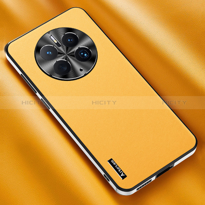 Funda Lujo Cuero Carcasa AT1 para Huawei Mate 50E Amarillo