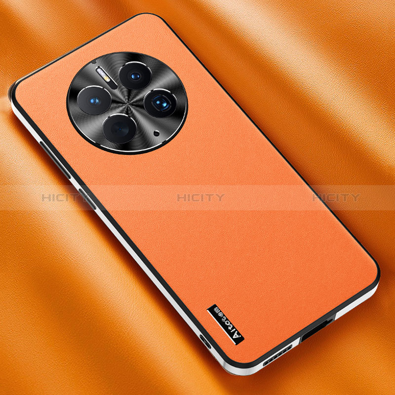 Funda Lujo Cuero Carcasa AT1 para Huawei Mate 50E Naranja