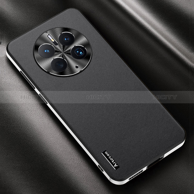 Funda Lujo Cuero Carcasa AT1 para Huawei Mate 50E Negro