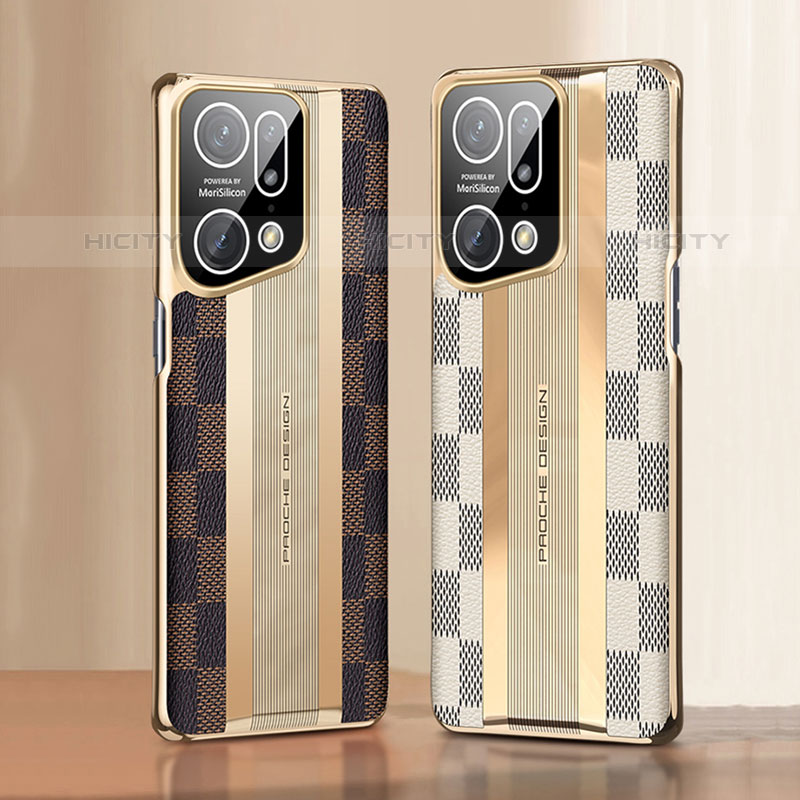 Funda Lujo Cuero Carcasa AT1 para Oppo Find X5 Pro 5G