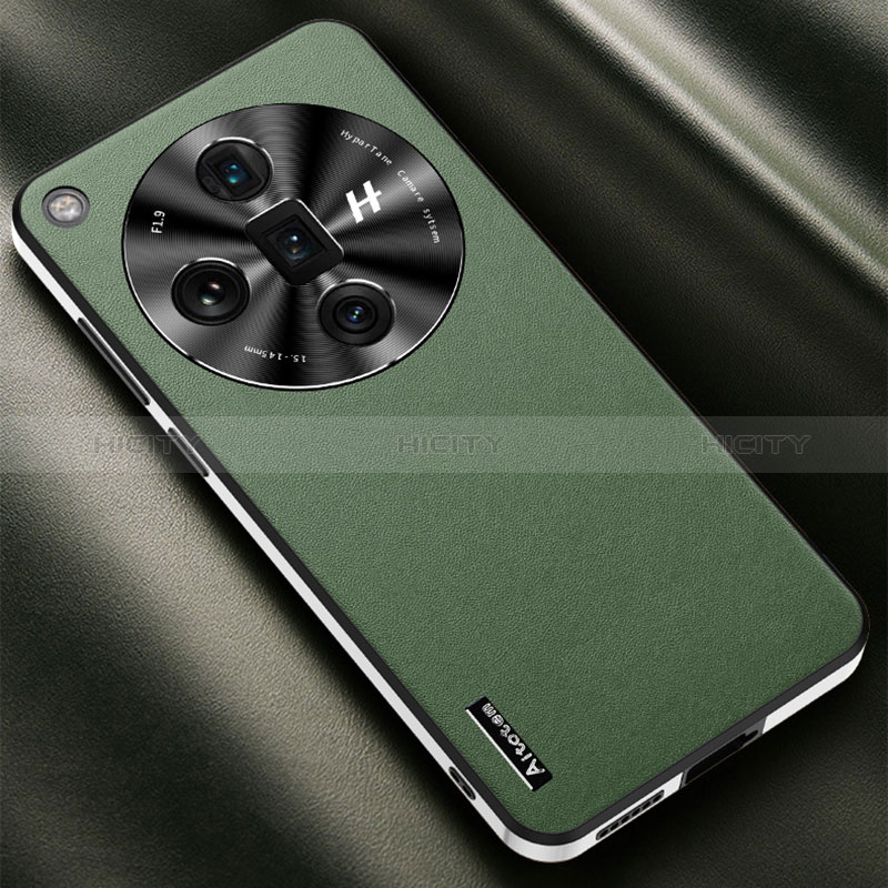 Funda Lujo Cuero Carcasa AT1 para Oppo Find X7 5G Verde