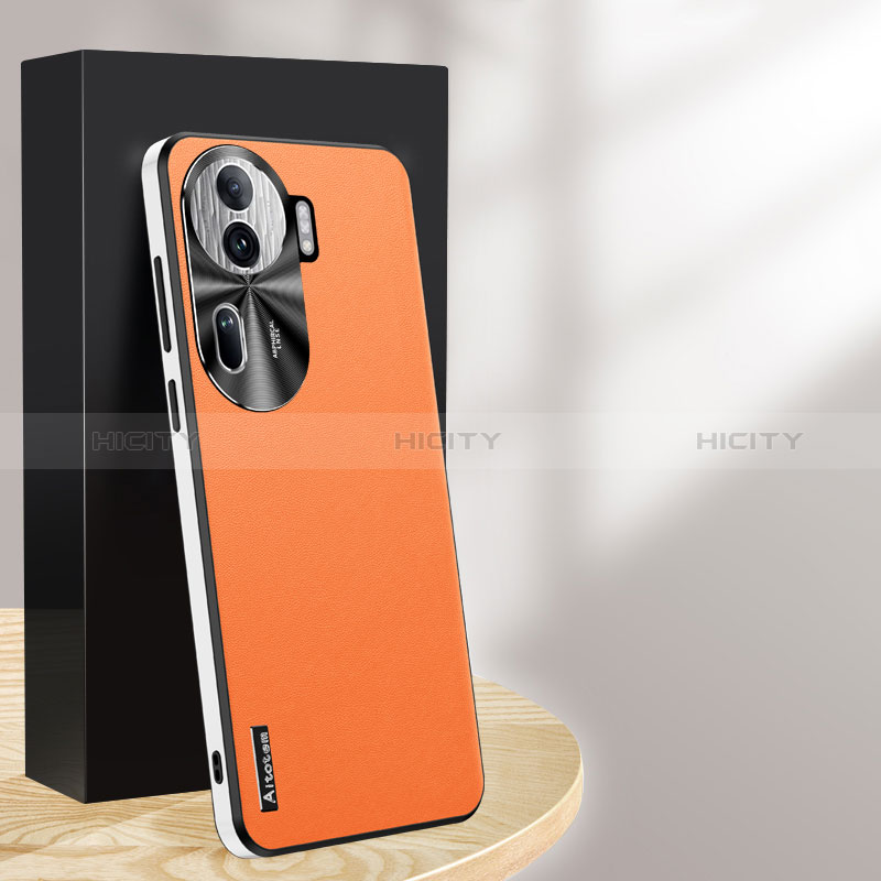 Funda Lujo Cuero Carcasa AT1 para Oppo Reno11 Pro 5G Naranja