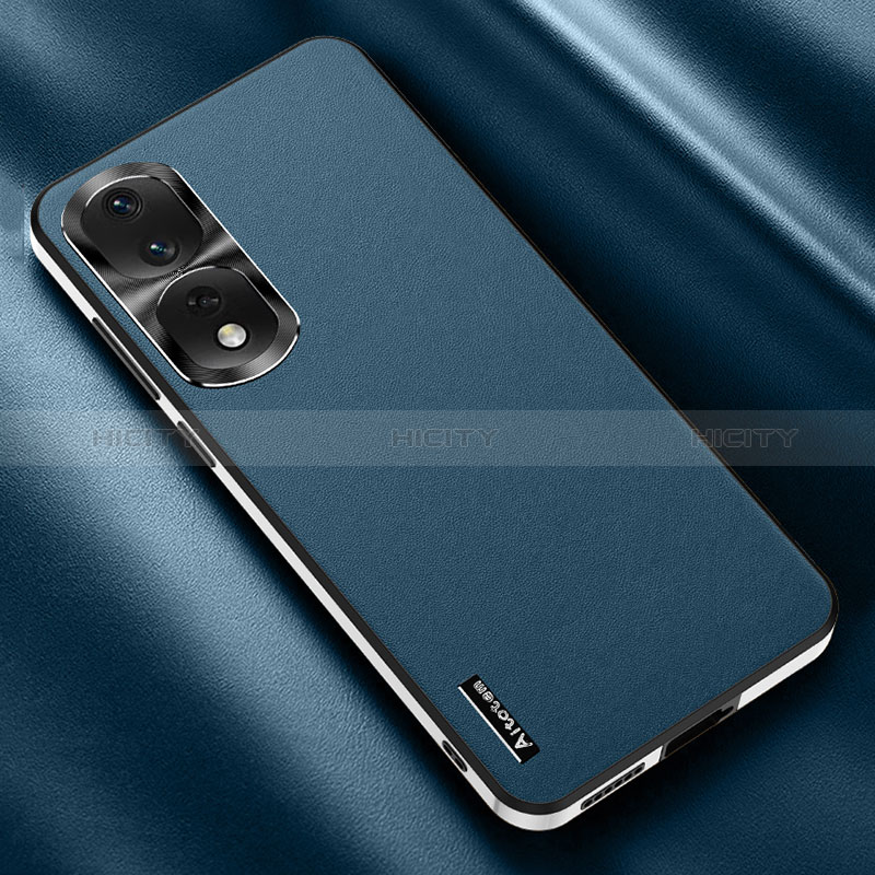 Funda Lujo Cuero Carcasa AT2 para Huawei Honor 80 Pro Flat 5G Azul