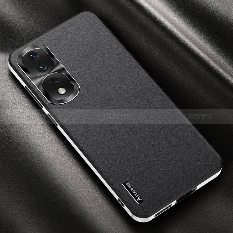 Funda Lujo Cuero Carcasa AT2 para Huawei Honor 90 Pro 5G Negro