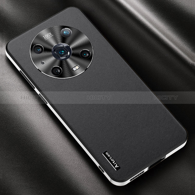 Funda Lujo Cuero Carcasa AT2 para Huawei Honor Magic4 Pro 5G Negro