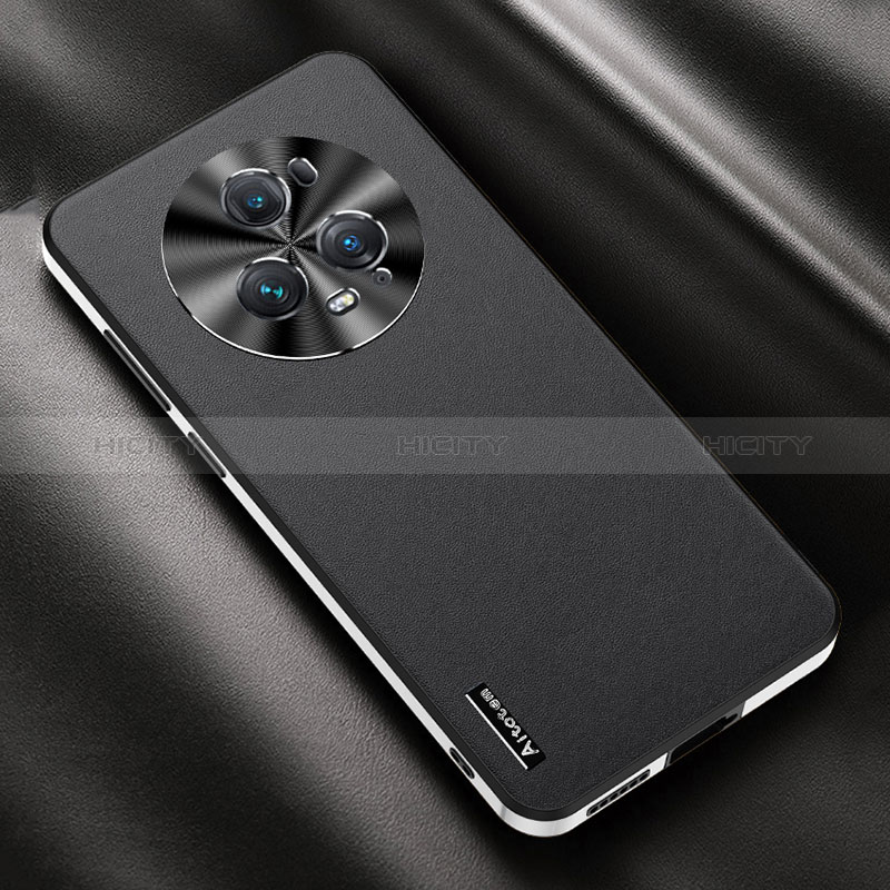 Funda Lujo Cuero Carcasa AT2 para Huawei Honor Magic5 Pro 5G Negro