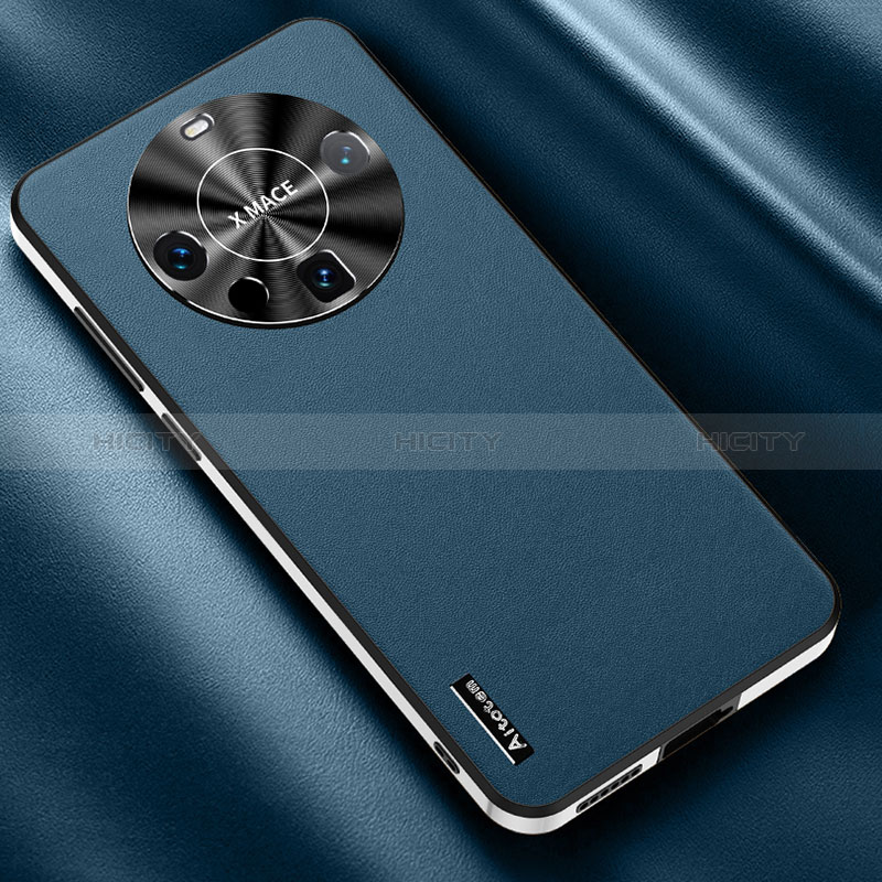 Funda Lujo Cuero Carcasa AT2 para Huawei Mate 60 Pro Azul