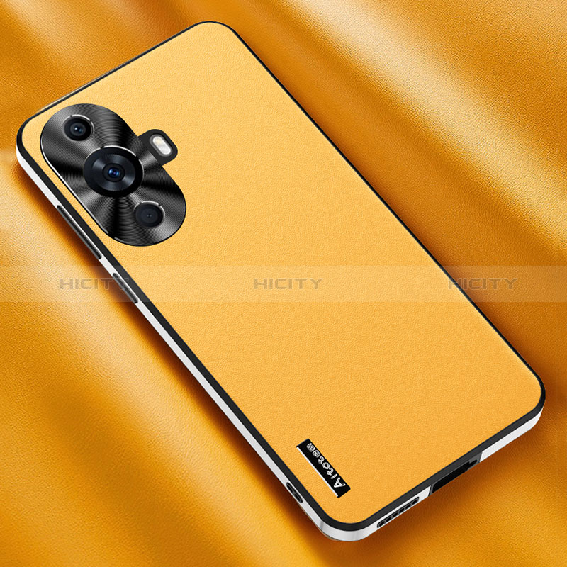 Funda Lujo Cuero Carcasa AT2 para Huawei Nova 11 Amarillo