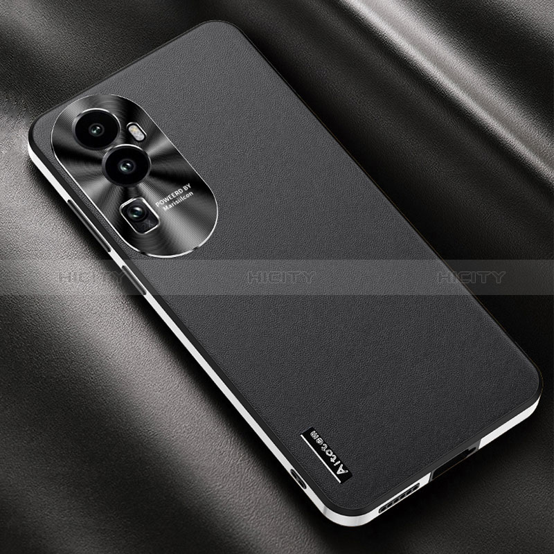 Funda Lujo Cuero Carcasa AT2 para Oppo Reno10 Pro+ Plus 5G Negro